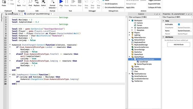 How to make a double jump system! [Roblox studio!] смотреть онлайн