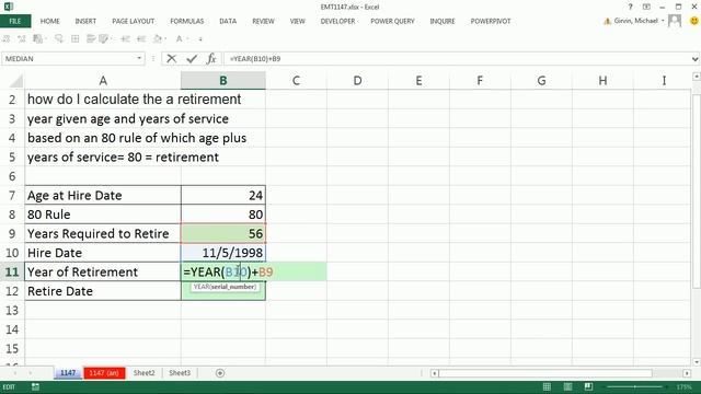 Excel Magic Trick 1147: Incorrect Formula To Calculate Retirement Year смотреть онлайн