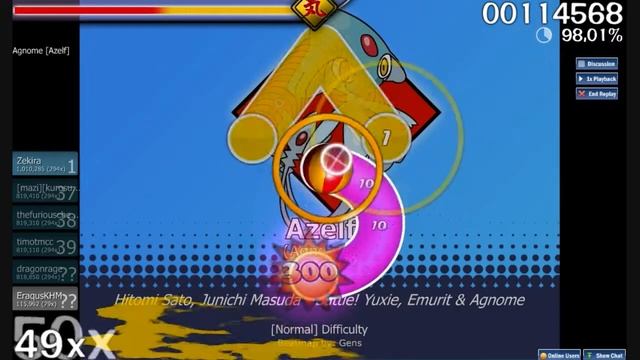 [Osu!] Pokémon Perl/Diamant - Azelf Battle (97% ; S) смотреть онлайн