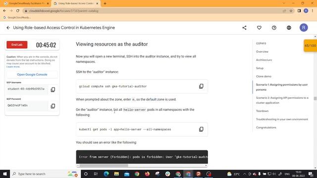 Using Role based Access Control in Kubernetes Engine-[GSP493] смотреть онлайн