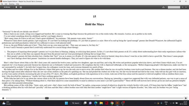 READING "Maybe You Should Talk to Someone" by Lori Gottlieb | Chapter - 13 | Pg. 84 смотреть онлайн