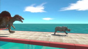 Run Away From Megalodon on Dangerous Bridge - Animal Revolt Battle Simulator
