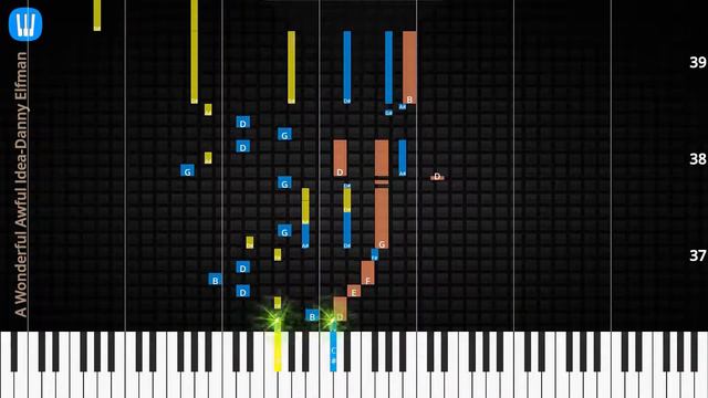🎹A Wonderful Awful Idea, Solo & Chord, Danny Elfman, Synthesia Piano смотреть онлайн