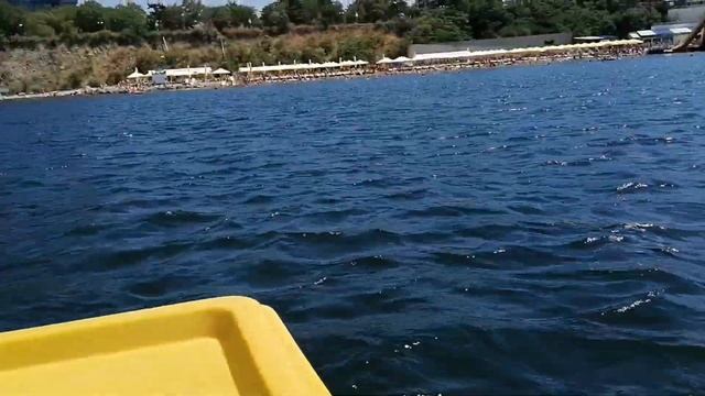 Красота моря. Немного чёрного моря. Катание на лодочке с дельфином. смотреть онлайн
