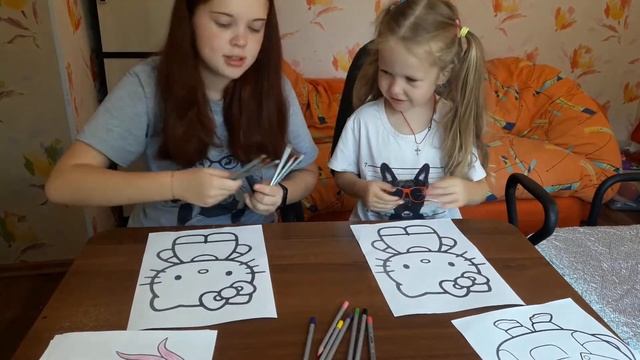 Челлендж)Раскрась картинку 3 цветами!Первое видео с Дашей) смотреть онлайн