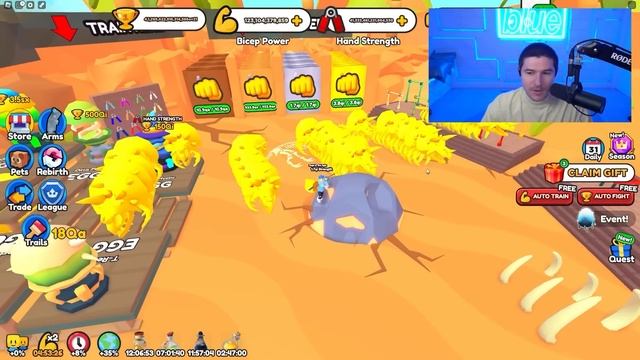 I Got A FULL TEAM OF INSANELY OP DINO PETS In Arm Wrestle Simulator! смотреть онлайн