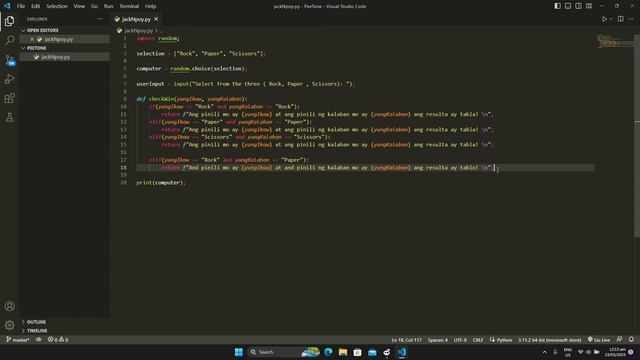Building Jack and Poy Game in console using Python ( Tagalog ) смотреть онлайн