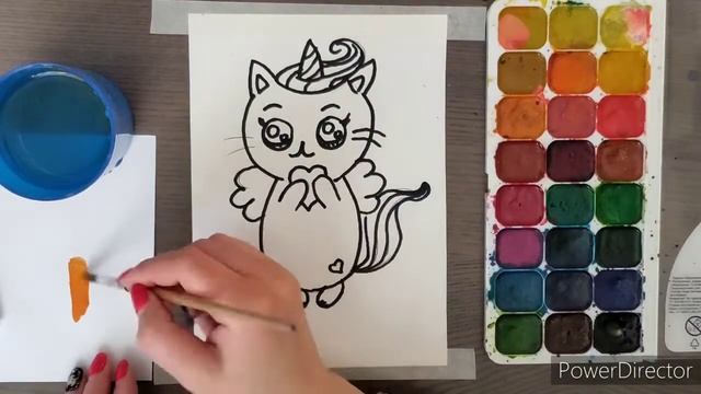 Единорог котенок. Просто рисовать. смотреть онлайн