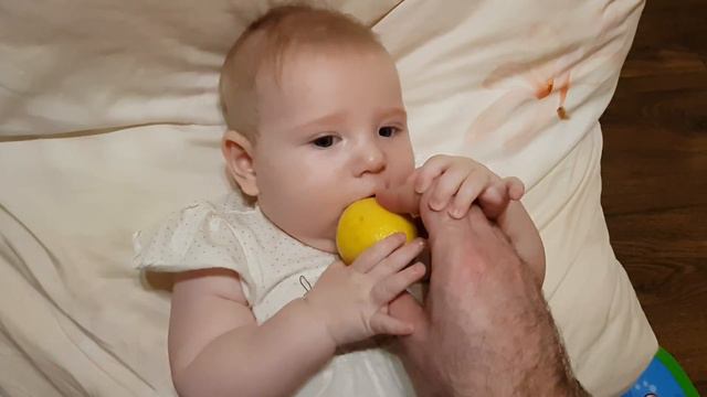 Ребенок первый раз ест лимон! Реакция поражает! Смешная реакция на лимон смотреть онлайн