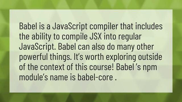 What is Babel JSX? смотреть онлайн