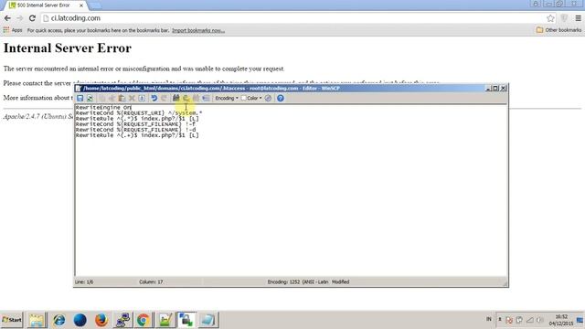 codeigniter problem : 500 Internal server error смотреть онлайн