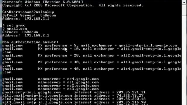 Nslookup e-mail server records смотреть онлайн