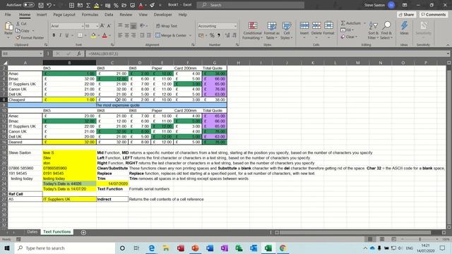 Date and Text functions in Excel. Find number of days between dates, use year, month formulas смотреть онлайн
