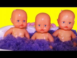 ✿ КУКЛЫ в ЖЕЛЕ Ненуко и Большая Ванночка с Сюрпризами Играем в Куклы Baby Doll Bath Time Gelly Baff