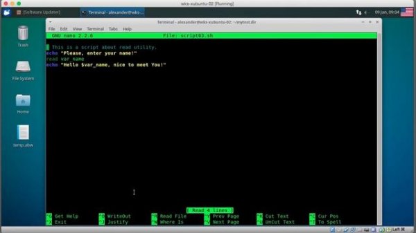 Bash скрипты 16. Переменные в bash скриптах. Утилита read.