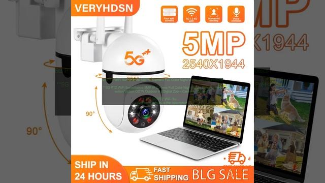 1005005511997290 5G PTZ WiFi Surveillance 5MP IP Camera Full Color Night Vision Securit
