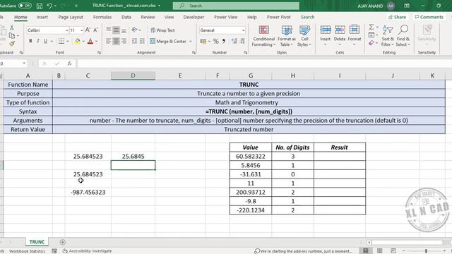 TRUNC Function in Excel - Malayalam Tutorial смотреть онлайн