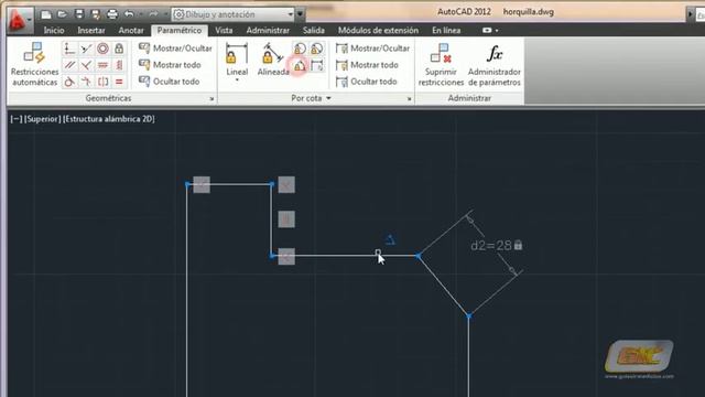 12.4-a Restricciones Paramétricas (Curso Autocad 2012, www.guiasinmediatas.com) смотреть онлайн