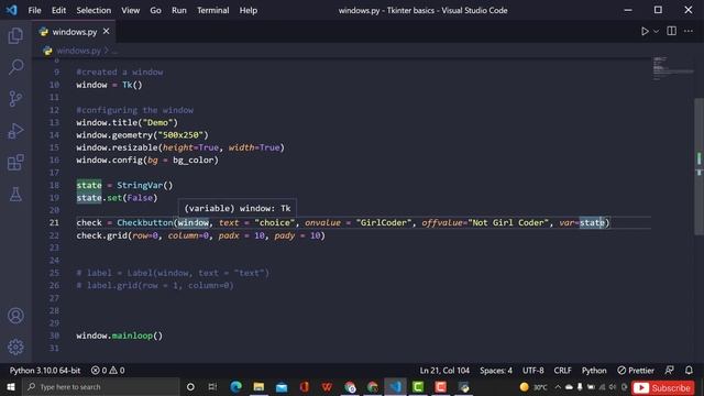 Python Tkinter Tutorial #07 | How to create a CHECKBUTTON using TKINTER смотреть онлайн