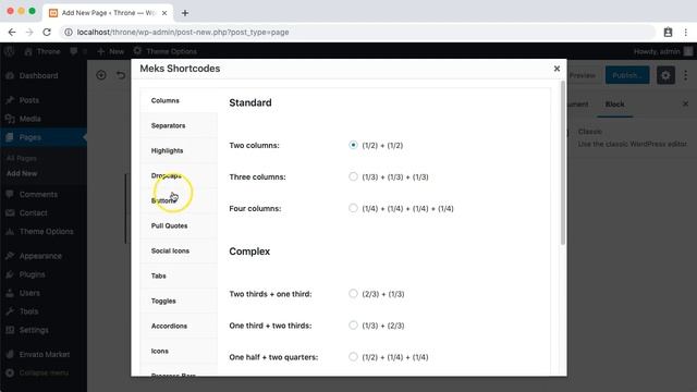 Shortcodes - Throne WordPress theme смотреть онлайн