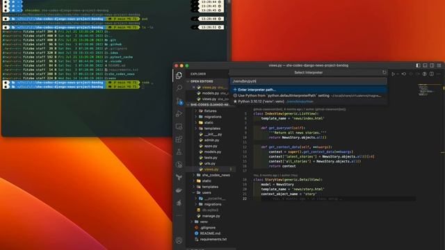 She Codes Australia - VS Code Python venv select смотреть онлайн