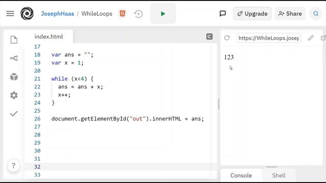 While Loops in JavaScript смотреть онлайн