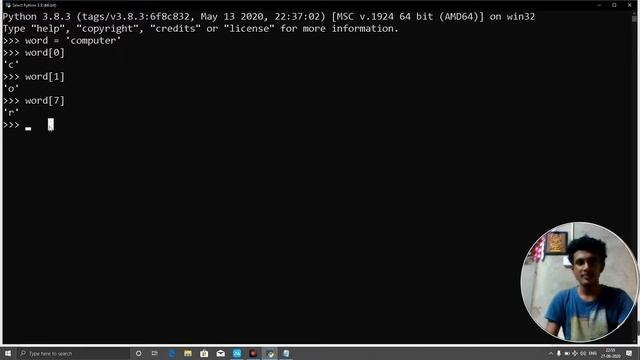 python 4 String indexing смотреть онлайн