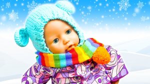 Игры одевалки для девочек - Кукла БЕБИ АНАБЕЛЬ гуляет зимой! - Сборник видео для детей с Baby Born