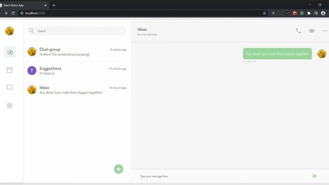 Messaging app - REACT + REDUX + FIREBASE смотреть онлайн