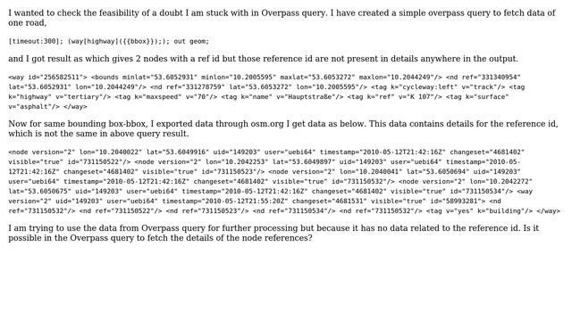 GIS: Fetching node(nd) reference data of way in Overpass query result смотреть онлайн