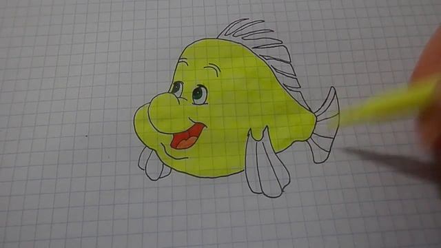 Как нарисовать РЫБКУ ФЛАУНДЕР#115/How to draw a FISH FLOUNDER смотреть онлайн