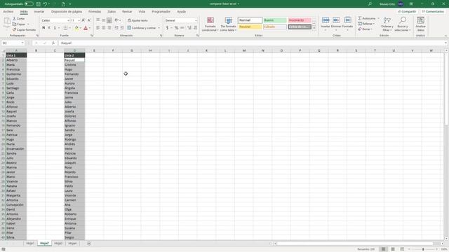 Comparar dos listas en Excel para obtener similitudes y diferencias смотреть онлайн