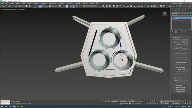 Модель космического корабля в 3Ds Max. смотреть онлайн