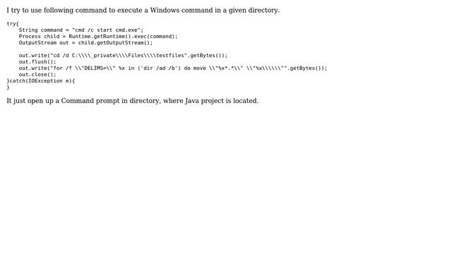 Execute Windows commands from Java смотреть онлайн
