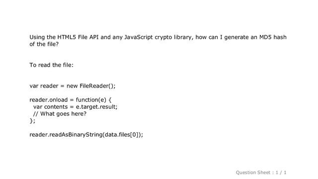 HTML : Generate An MD5 Hash of An Image Using HTML5 / JavaScript смотреть онлайн