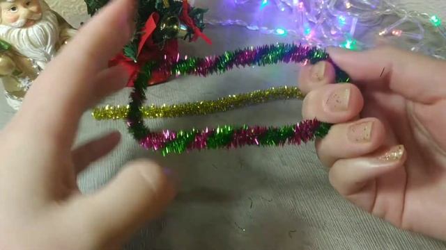 DIY простой бант из синельной проволоки // украшение на ёлку смотреть онлайн