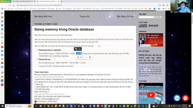 Thực hành lấy AWR tìm ra câu lệnh cần tối ưu, cơ chế hoạt động SQL | Trần Văn Bình Oracle Master смотреть онлайн