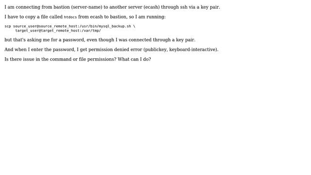 Error permission denied (publickey , keyboard-interactive) through ssh (scp) between linux смотреть онлайн
