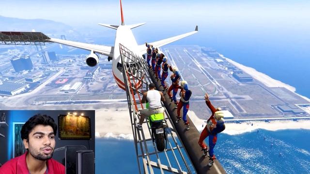 Franklin & Squid Game Rail Track Super Bike Stunt Challenge in GTA 5 смотреть онлайн