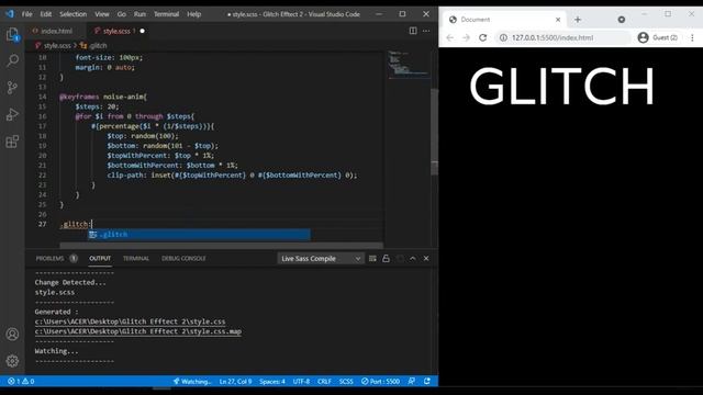 How to create a Text Glitch Effect Using HTML and SCSS | Web Development Tutorials смотреть онлайн
