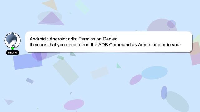 Android : Android: adb: Permission Denied смотреть онлайн