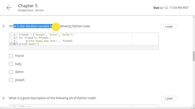 Coursera: Programing for Everybody Getting Started with Python Chapter 5 Quiz Answers смотреть онлайн