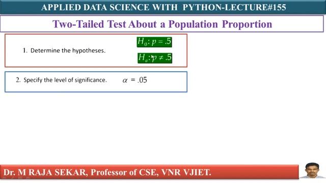 Hypothesis Testing Population Proportion LEC 155 смотреть онлайн