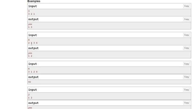 Sort the Array 451 B Codeforces C++ смотреть онлайн