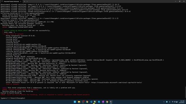 Install Gymnasium (OpenAI Gym) on Windows | Resolve error "Failed building wheels for box2d-py" смотреть онлайн