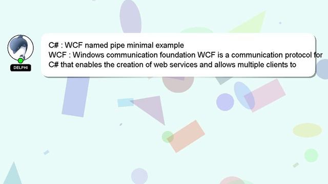 C# : WCF named pipe minimal example смотреть онлайн