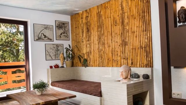 Бамбуковые панель 3D в интерьере производитель bamboo wall decoration 竹の壁の装飾 смотреть онлайн