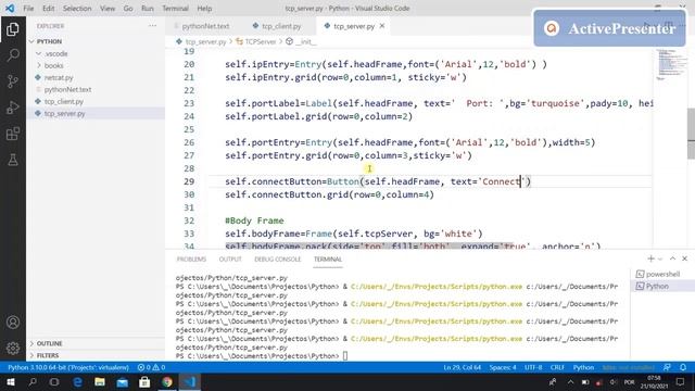 TCP Server and tkinter libraries (Buttons, Frames, Label, how to use pack, grid and place); Socket смотреть онлайн