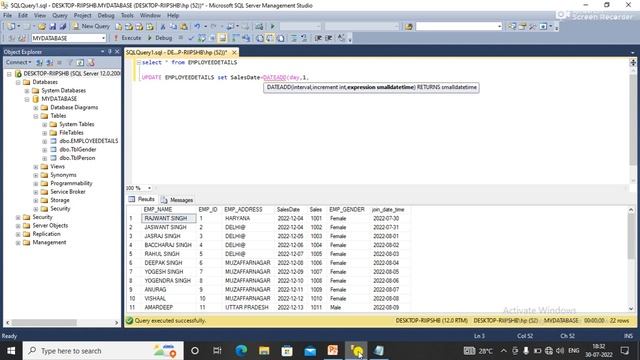 SQL query to add day , month ,year in column value смотреть онлайн