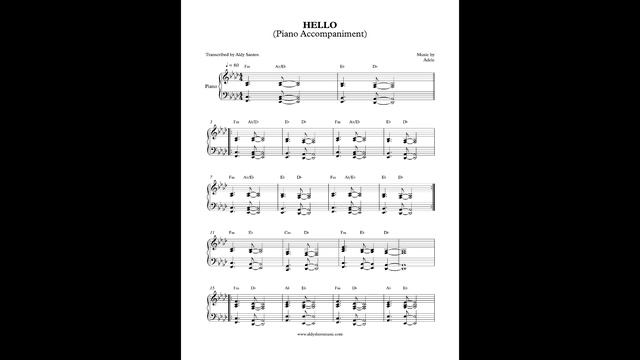 Hello - Adele (Piano Accompaniment) by Aldy Santos смотреть онлайн